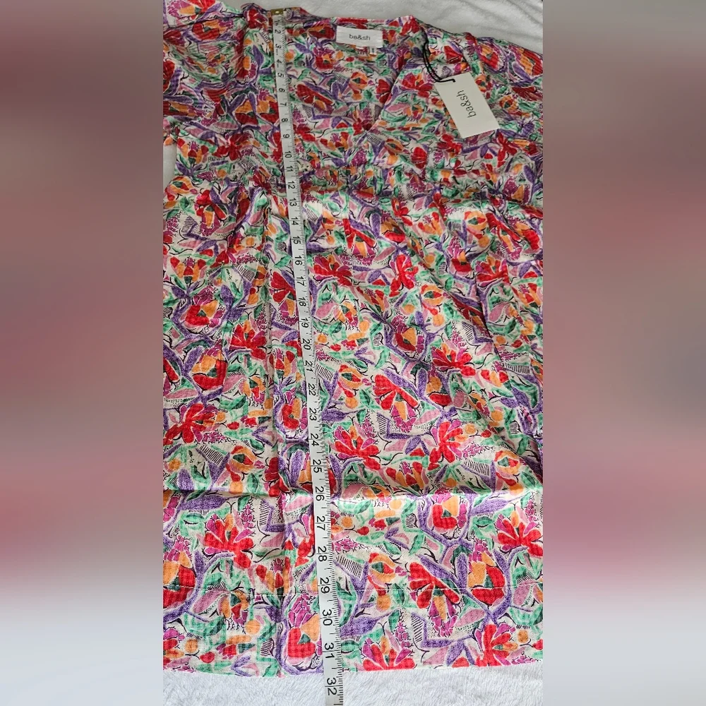 ba&sh Aleo Floral Mini Dress Multicolor Artsy NWT XS Oversized Fit - Picture 7 of 10